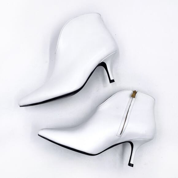 Anine Bing Frankie Leather Boots White Kitten Heels Pointed Toe Sz 37 /‎ 7 US - Picture 6 of 14